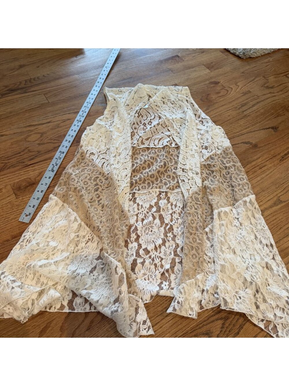 CHICO'S WOMENS CREAM TAN SLEEVELESS BOHO VEST SIZE 2 US 12
